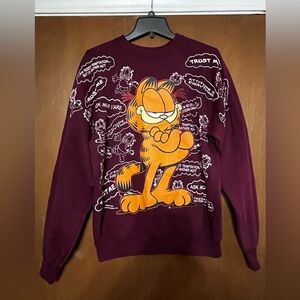 VTG Garfield 1978 FREEZE Brand Thoughts Burgundy Graphic Sweatshirt Large